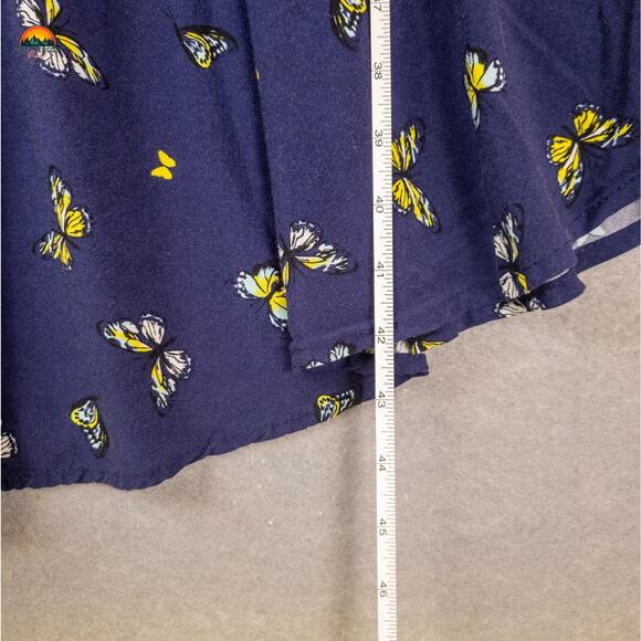 Torrid Fit & Flare Dress Blue Cap Sleeve Butterfly Print Cottage Women's Size 2 - Picture 7 of 11